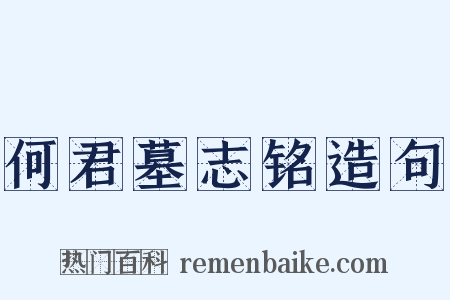 何君墓志铭造句是什么意思的图片